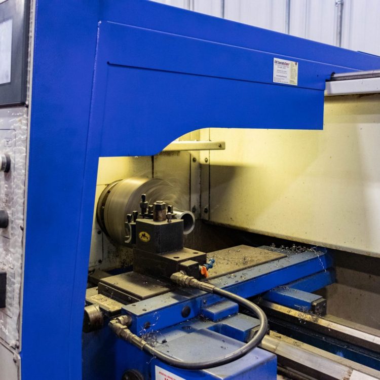 CNC lathe chuck holding part for turning operation