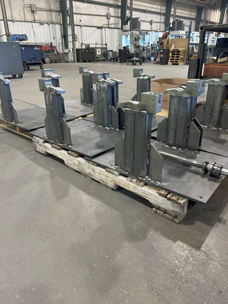 Steel spool stand bases fabricated and machined