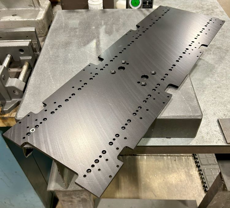 Black anodized cast aluminum plate precision machined