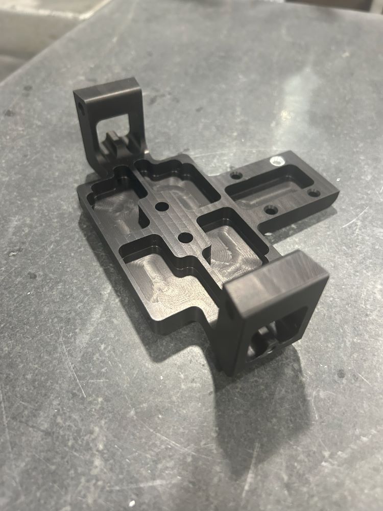 Black anodized 6061 aluminum part precision machined